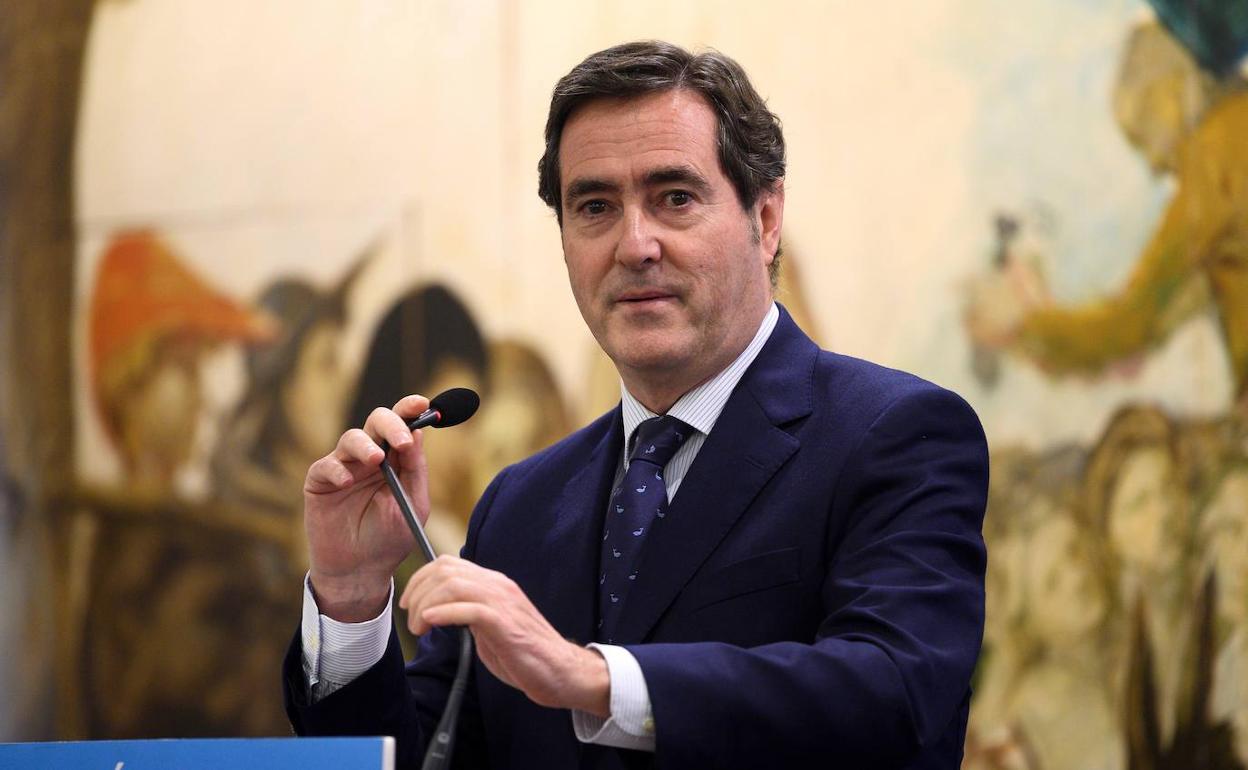 El presidente de la CEOE, Antonio Garamendi. 