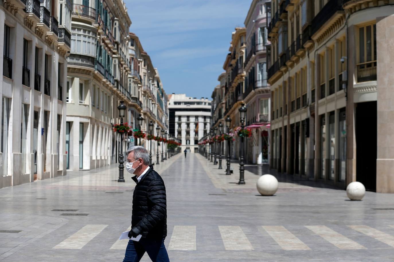 Aspecto de Málaga capital este domingo por la tarde. Así se muestra una capital en Estado de Alarma