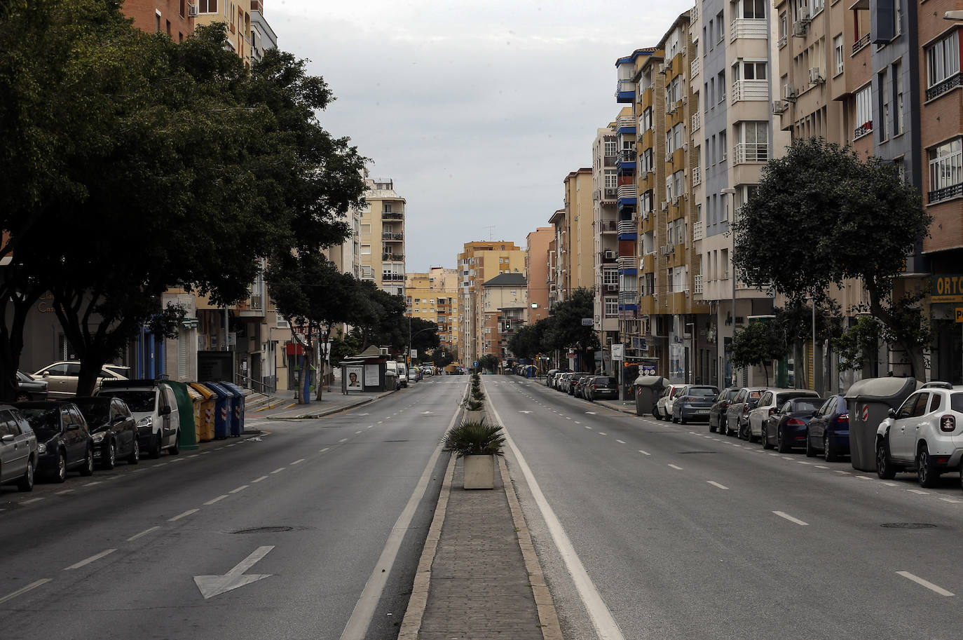 Aspecto de la avenida Carlos Haya este Jueves Santo