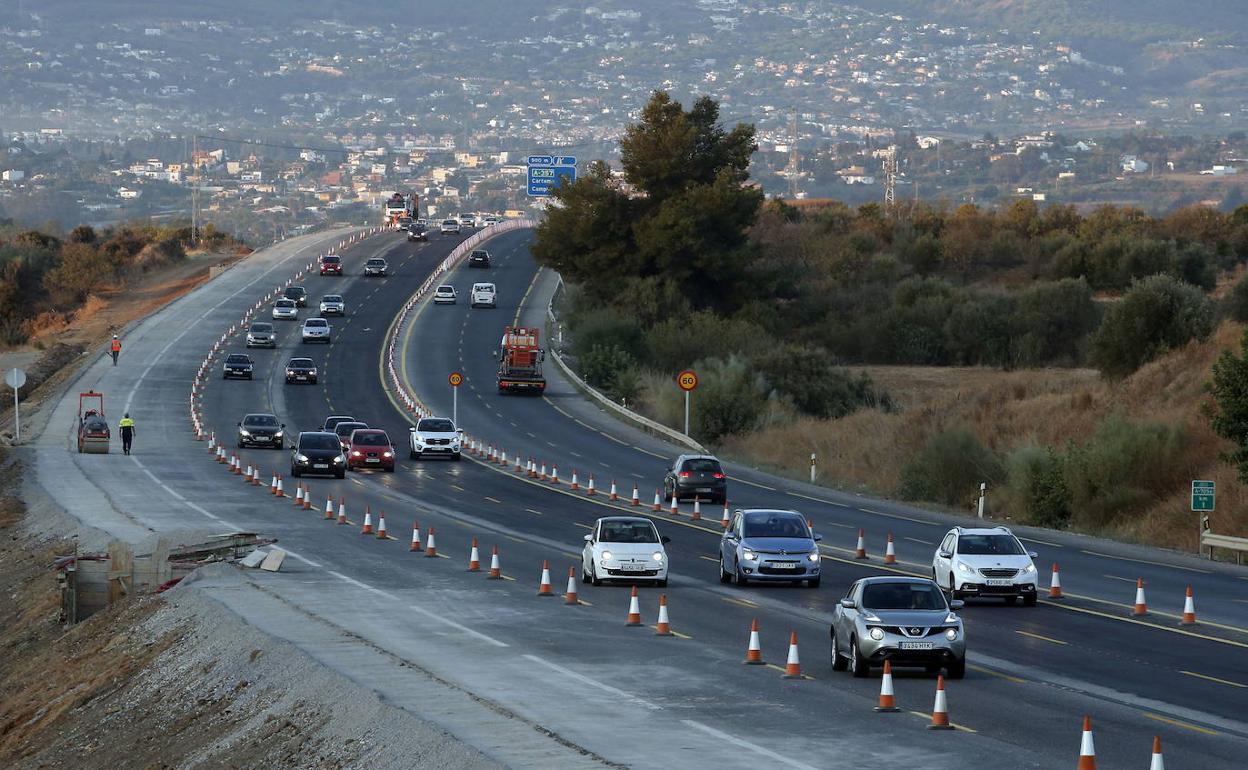 Trabajos para la ampliación de los carriles. 