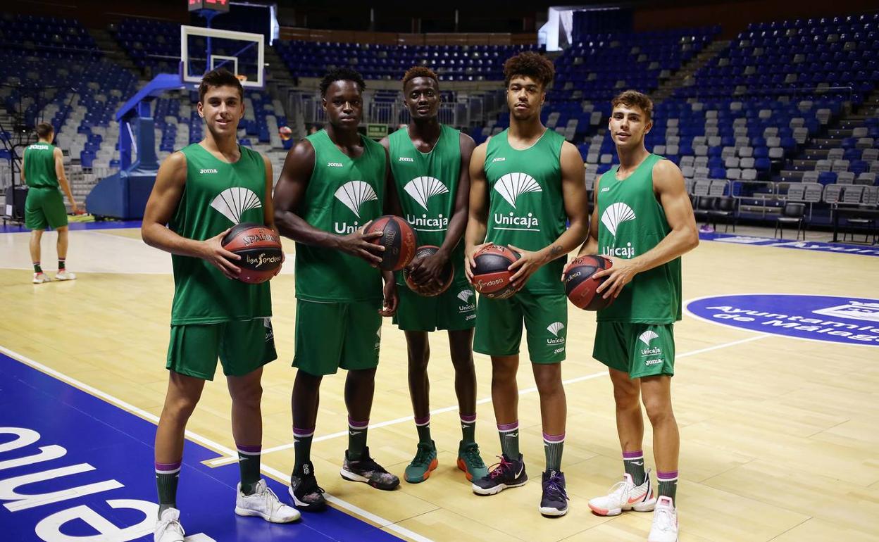 Algunos de los canteranos que realizaron la pretemporada con el Unicaja el pasado verano.