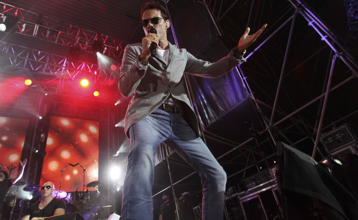 Marc Anthony, en su concierto en Málaga en 2015.