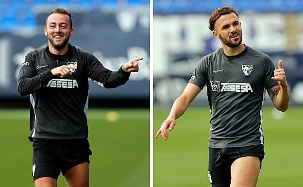 Keidi y Sadiku, en el entrenamientos de este jueves.