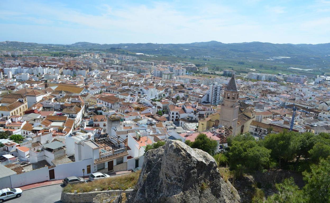 Vista panorámica del casco urbano de Vélez-Málaga. 