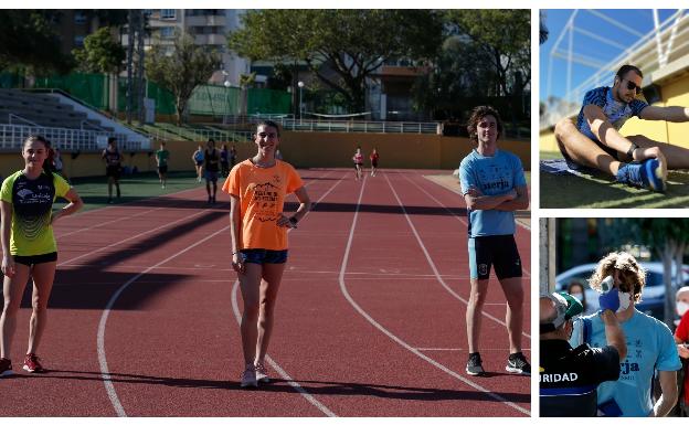 Isa Velasco, Elena Paulano, Alejandro Romero y Javier Troyano, ayer en la vuelta a Carranque. 