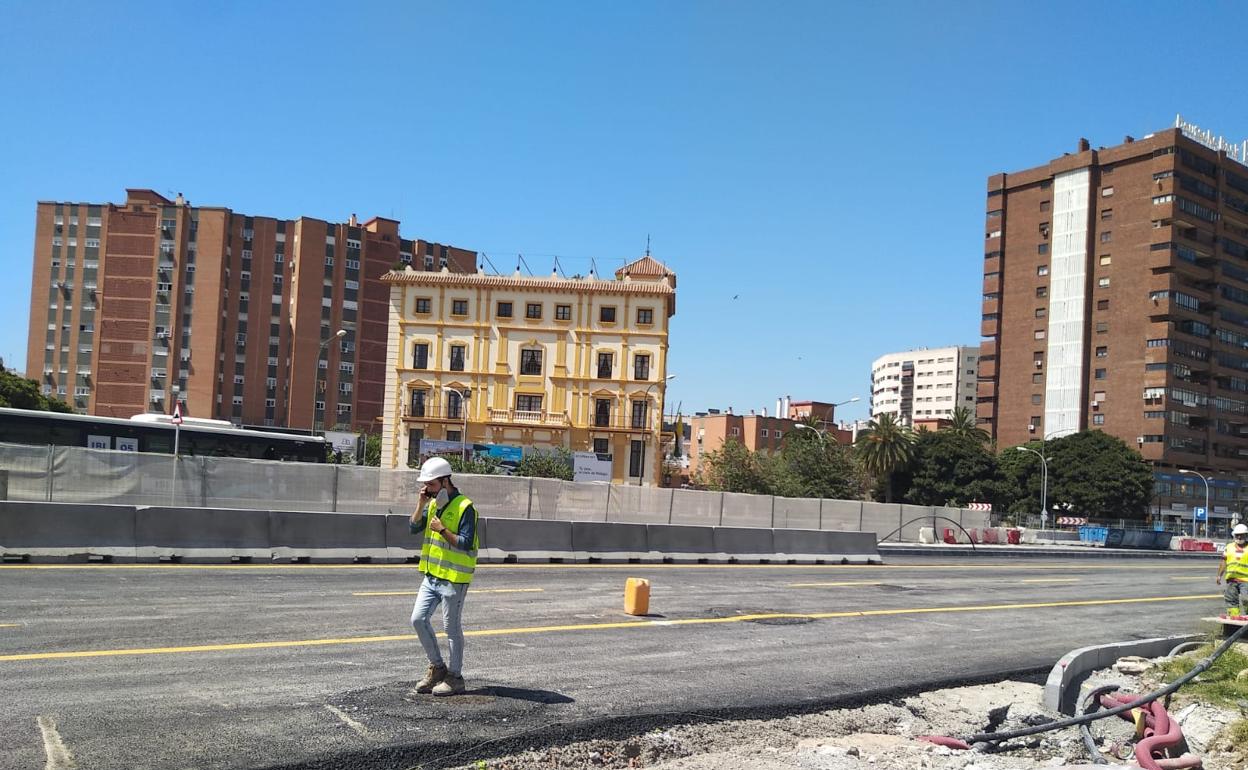 Estado de las obras de reurbanización de la avenida de Andalucía. 