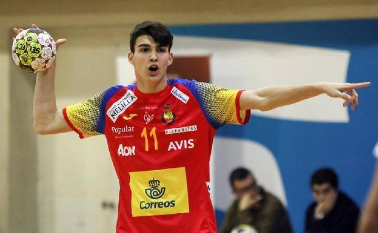 Juan Palomino, con la selección española júnior.