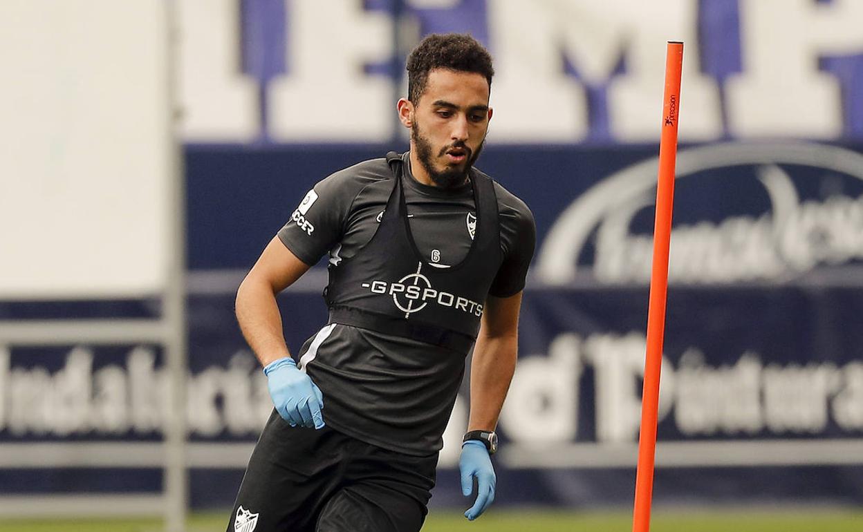 Boulahroud, en uno de los primeros entrenamientos tras el coronavirus.