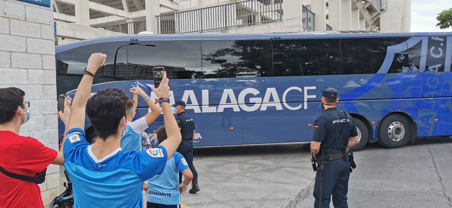 La vuelta del fútbol a La Rosaleda tras el parón de LaLiga por la pandemia