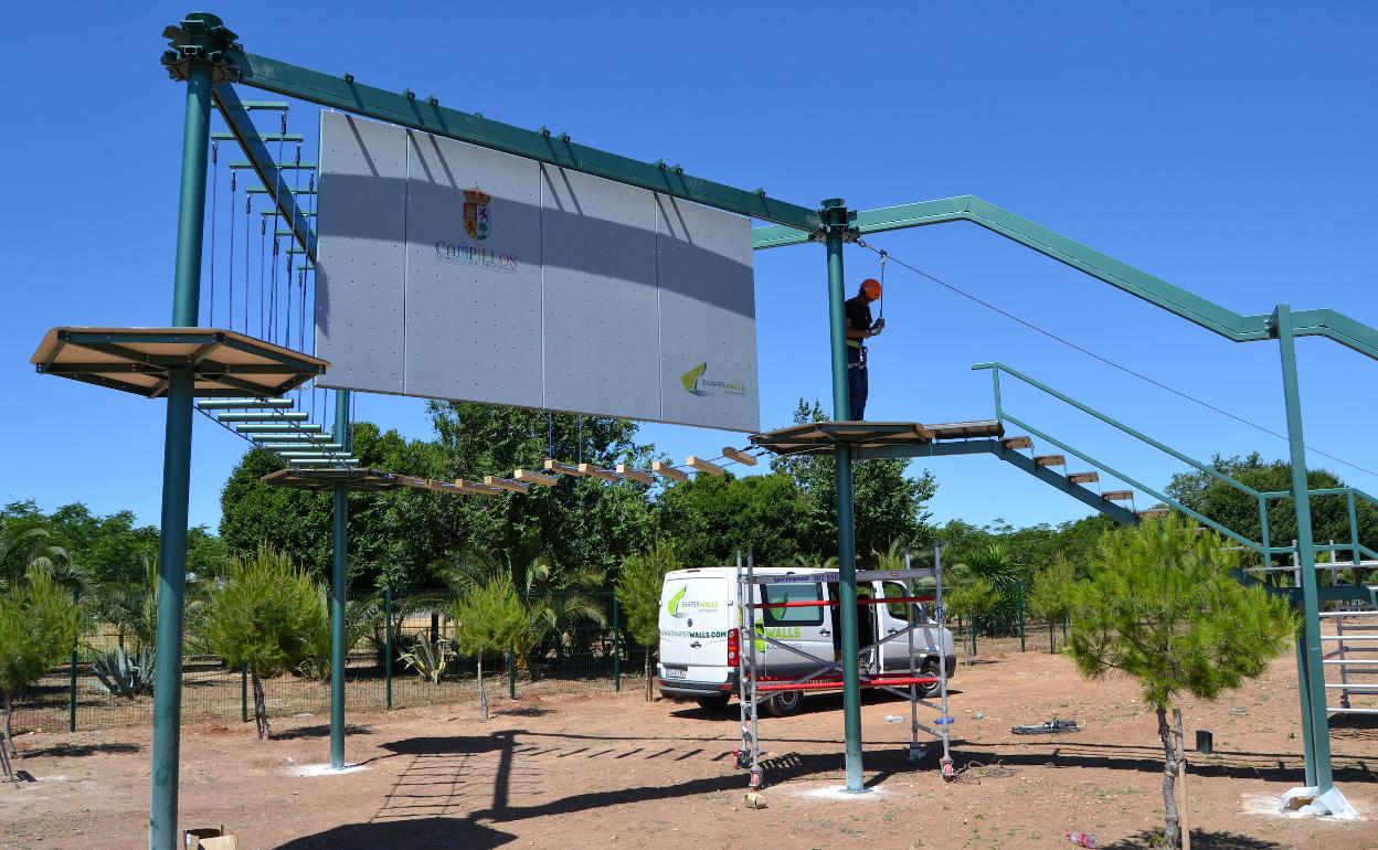 Imagen del parque multiaventuras, en su primera fase de ejecución.