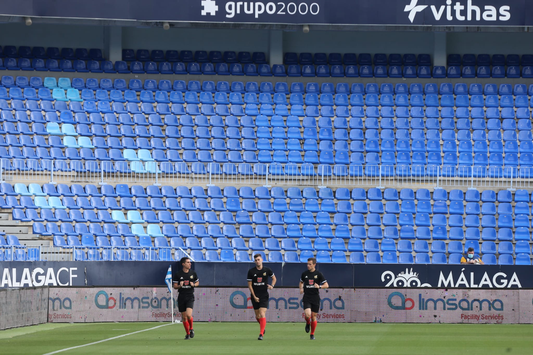 La vuelta del fútbol a La Rosaleda tras el parón de LaLiga por la pandemia