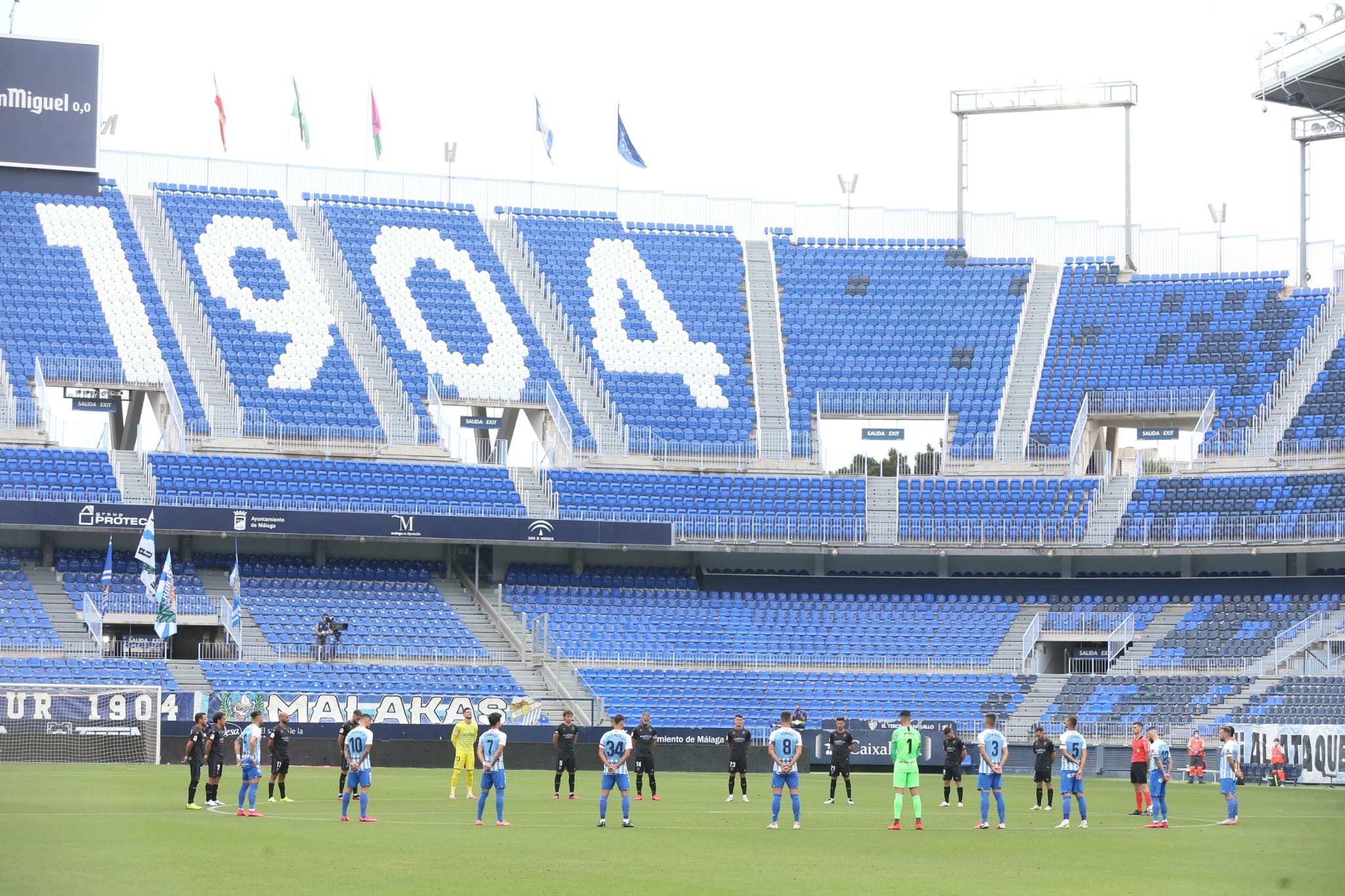 La vuelta del fútbol a La Rosaleda tras el parón de LaLiga por la pandemia