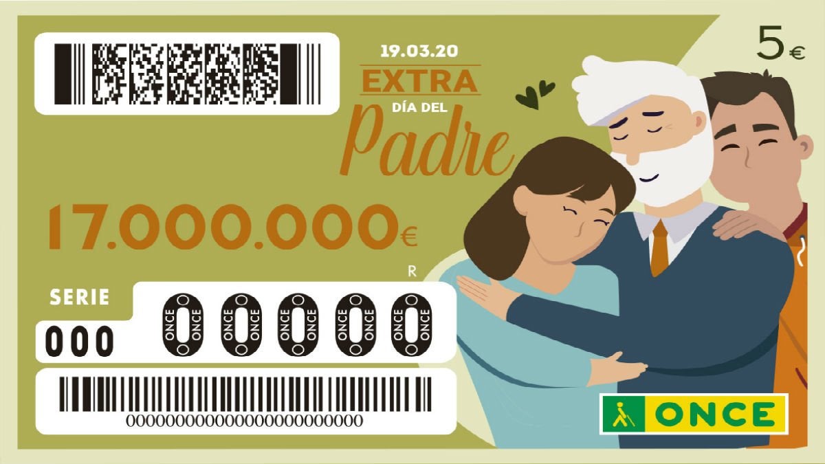 Combinación ganadora del Sorteo Extra del Día del Padre de la ONCE 2020