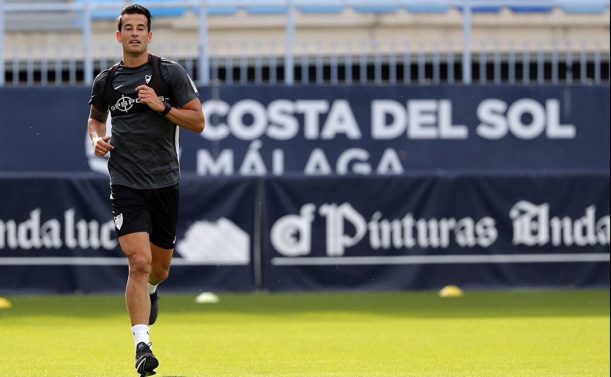 Luis Hernández, en uno de los primeros entrenamientos tras el parón de la Liga por el coronavirus.