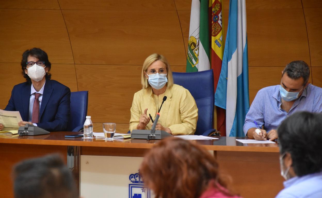 La alcaldesa, Ana Mula, durante el pleno.
