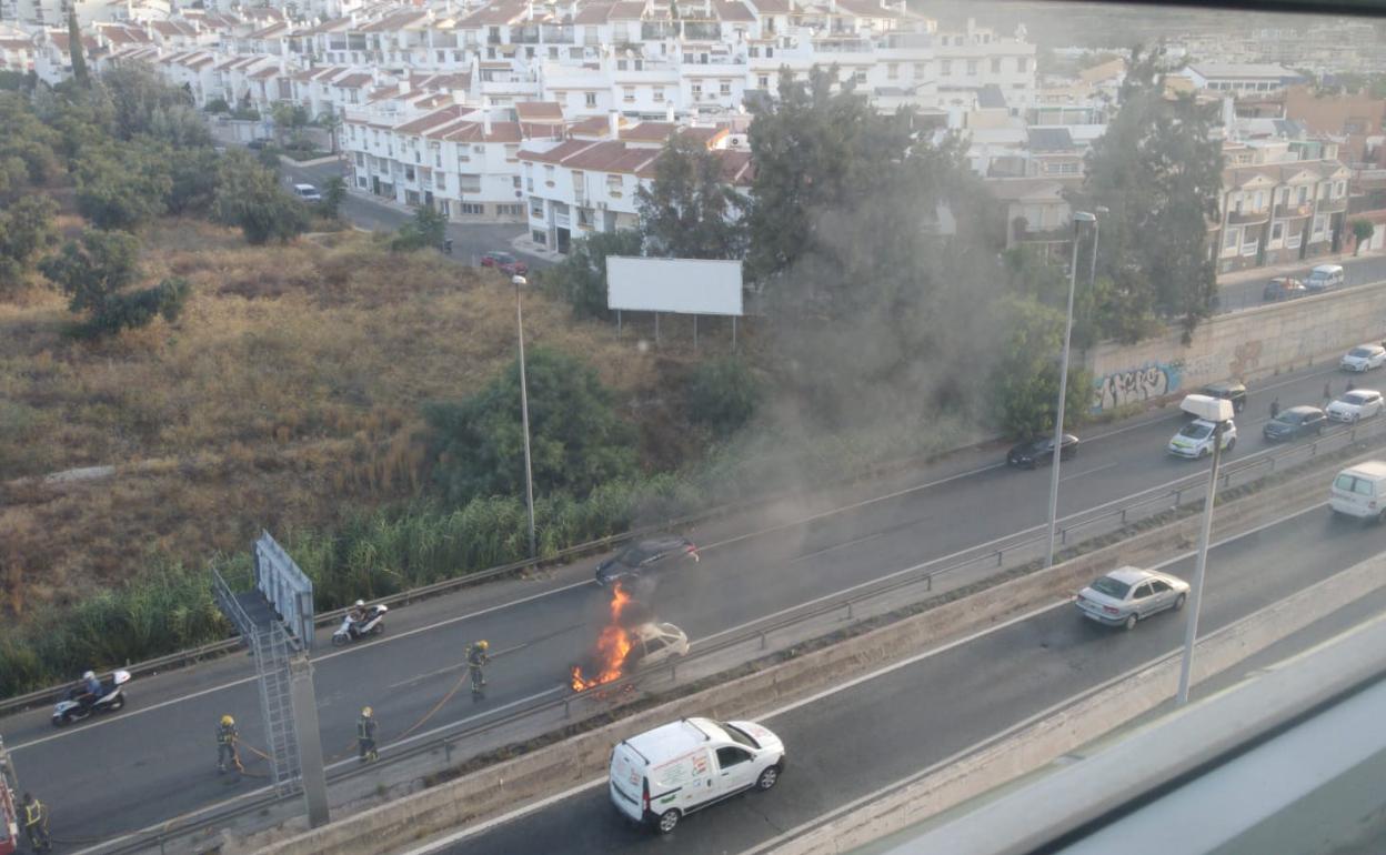 Vista del incendio. 