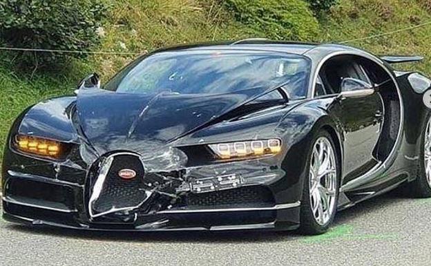 Estado en el que quedó el Bugatti Chiron, el vehículo más caro involucrado en el carísimo accidente 