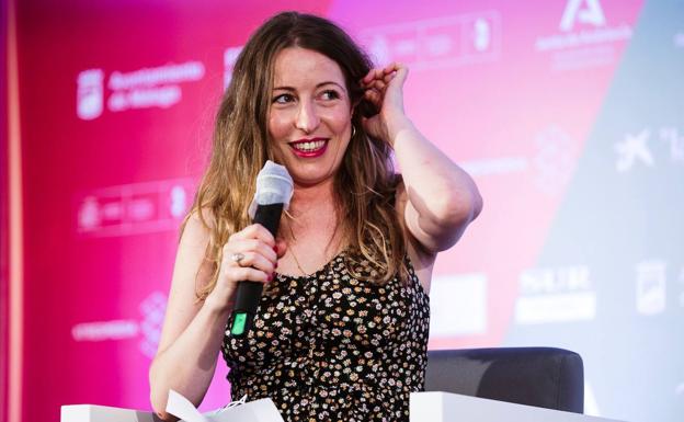 Pilar Palomero, durante la rueda de prensa en el Festival de Málaga.