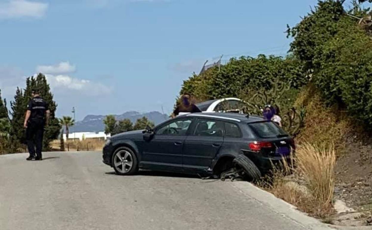 Imagen de los vehículos siniestrados en Vélez-Málaga. 