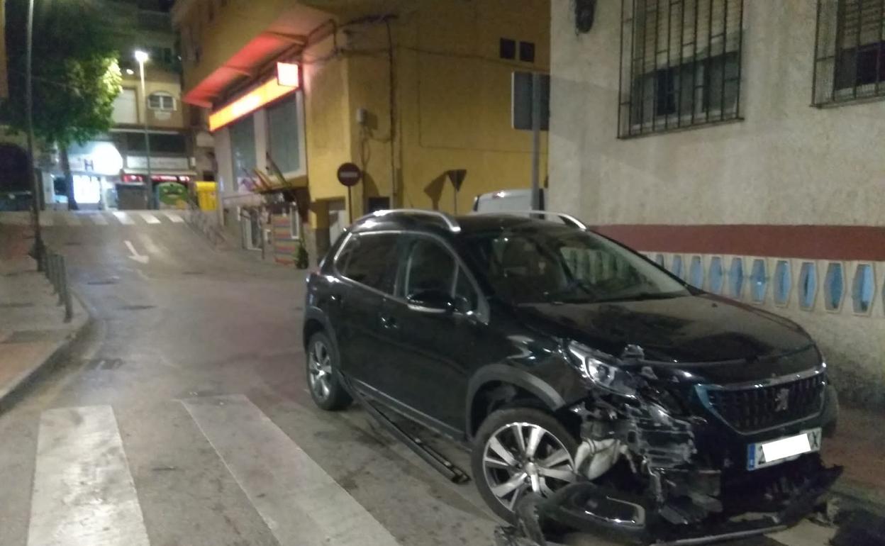 Imagen del vehículo siniestrado en Rincón de la Victoria. 