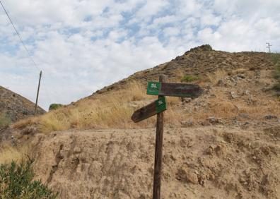 Imagen secundaria 1 - Senda estrecha por la que se abandona el carril de tierra. Este camino llega hasta el cauce del río de la Villa, donde confluye con otra ruta. 8. Puerta de Málaga y ermita de la Virgen de la Espera.