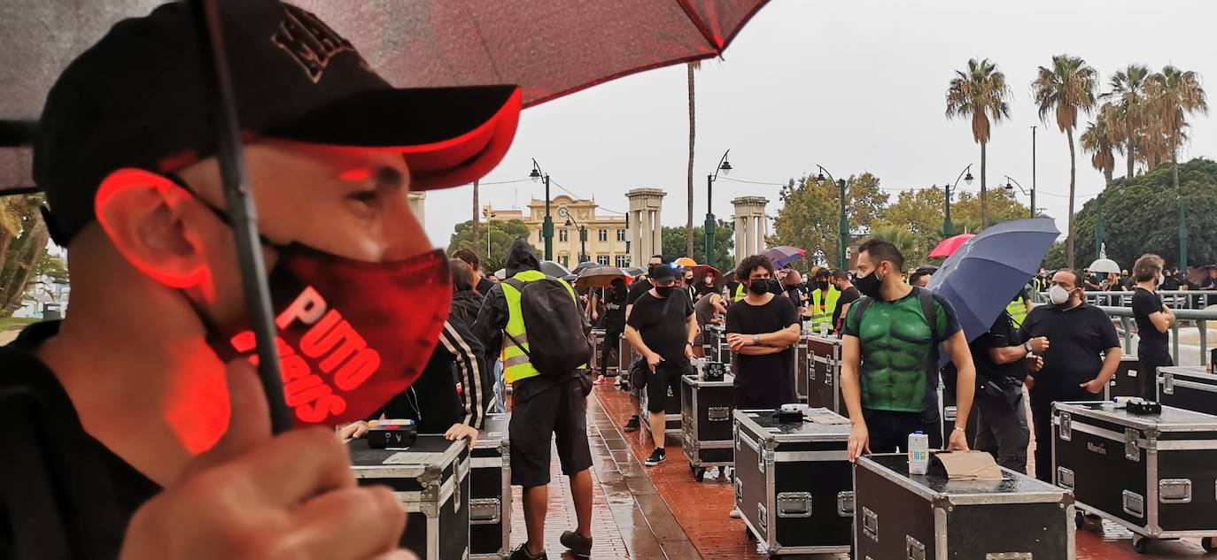La protesta transcurrió por el Centro de Málaga. 