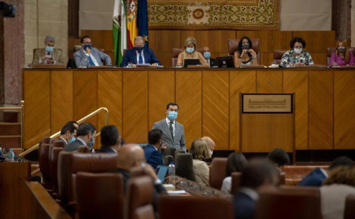 Imagen de la anterior sesión de control en el Parlamento andaluz. 