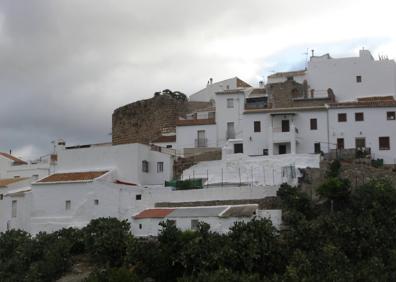 Imagen secundaria 1 - Arriba, vista panorámica de la Sierra de las Nieves desde la ruta. Abajo, vista parcial del casco urbano de El Burgo, y a la derecha, puente Viejo en El Burgo