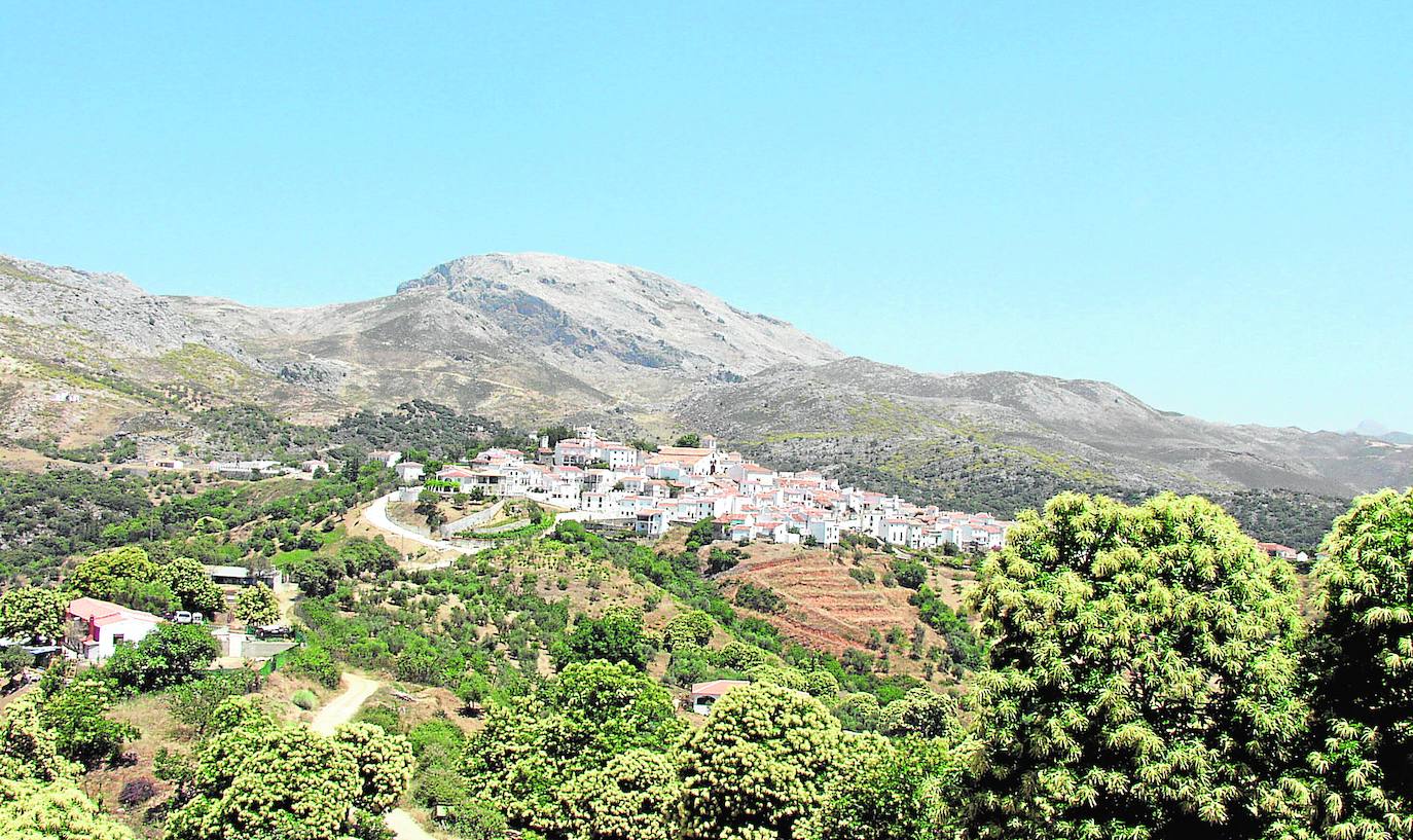 El pueblo, que es el más elevado de la comarca, está rodeado de castaños y sierras calizas. 