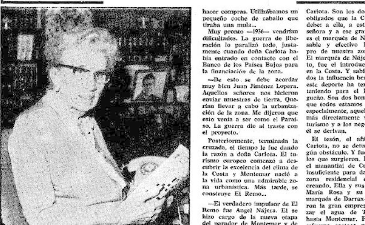 ¿Quién fue Carlota Alessandri, la mujer que da nombre a la avenida de Torremolinos?