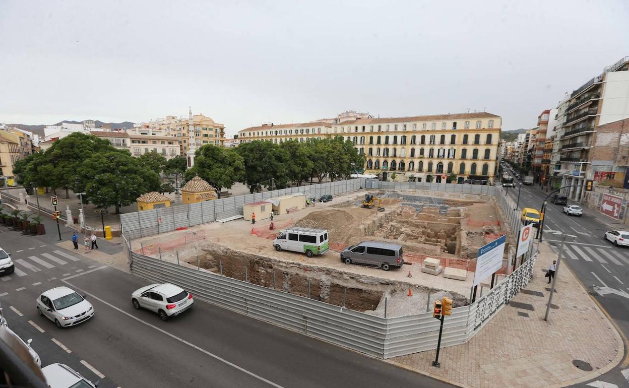 Aspecto de la excavación arqueológica desarrollada por el Ayuntamiento en el solar de los cines Astoria y Victoria. 