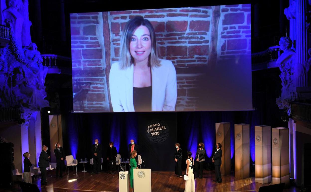 Barneda, en videoconferencia en el Palau de la Música de Barcelona. 
