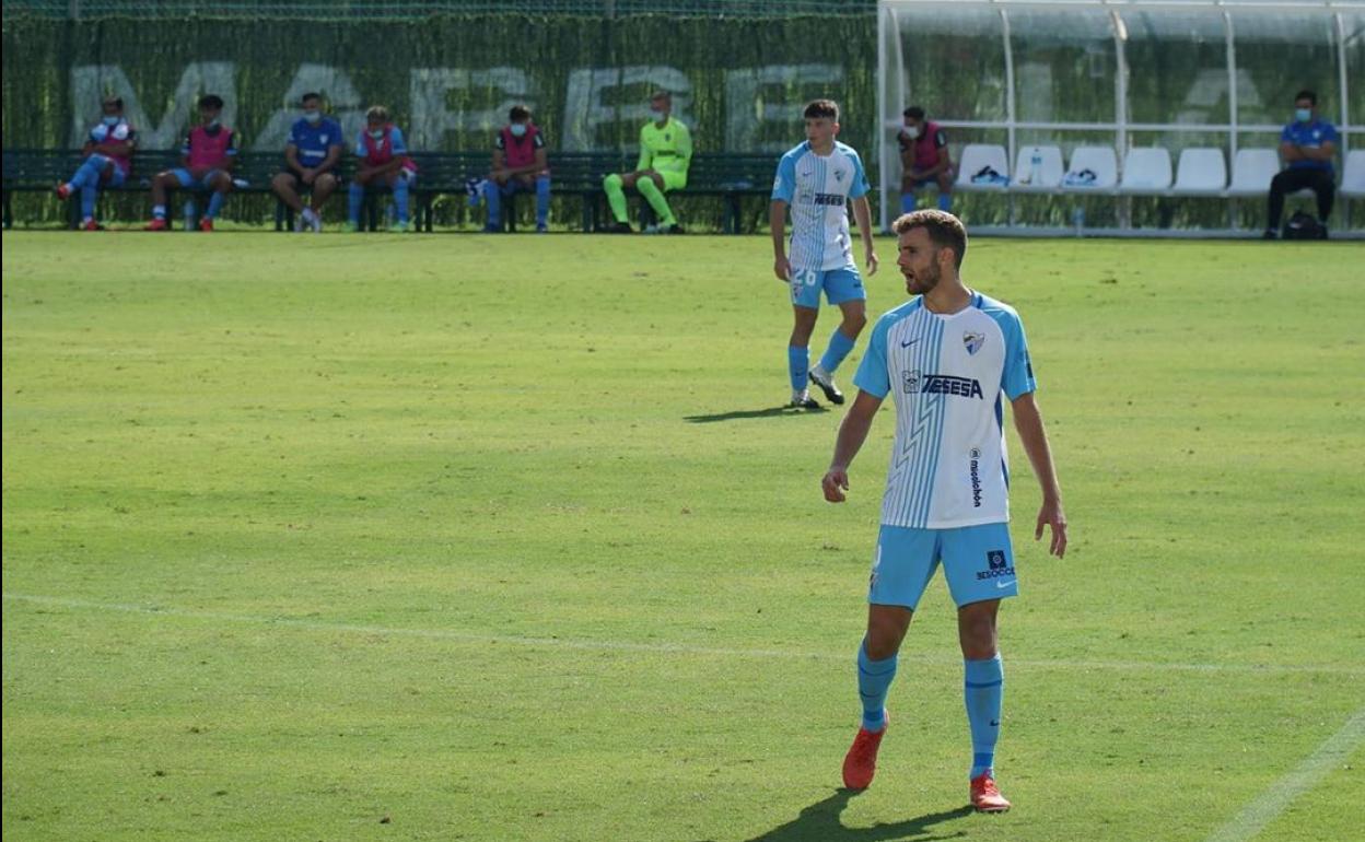 Quintana, autor del gol de la victoria del Atlético Malagueño.