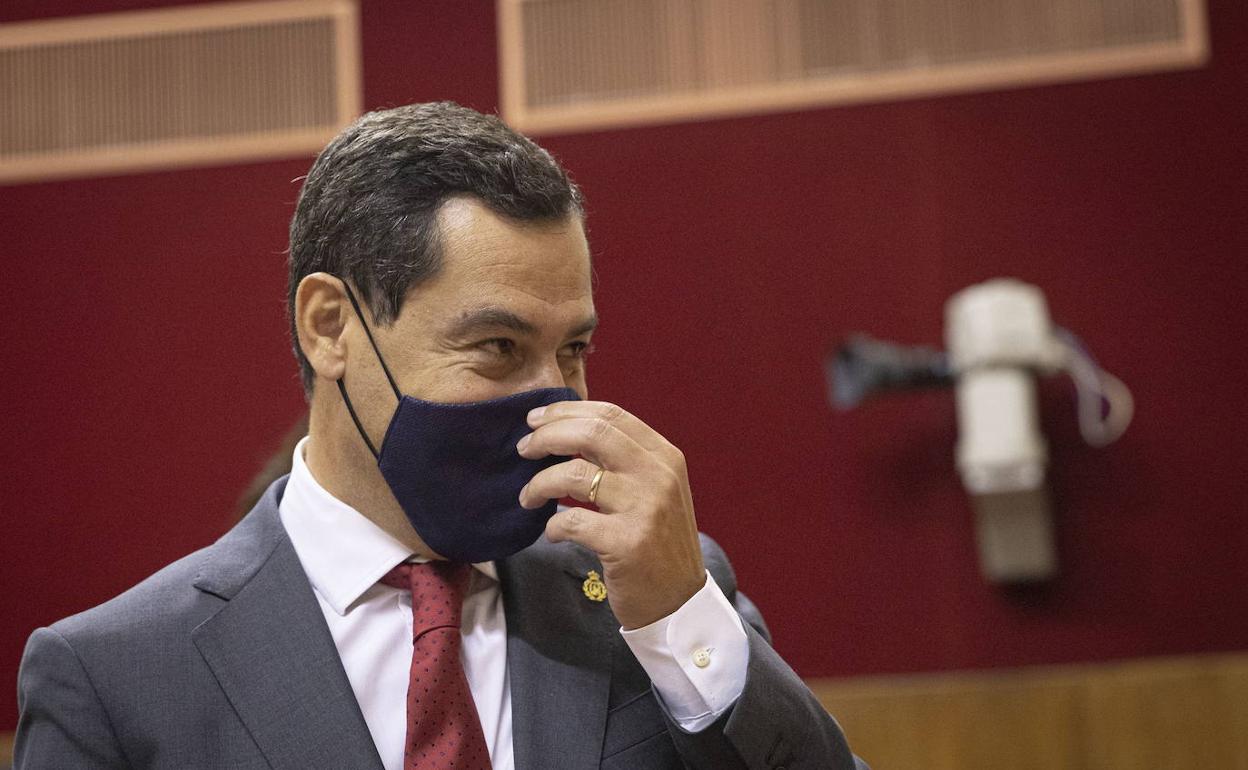 Juanma Moreno, en la segunda jornada del debate de la Comunidad de esta semana. 