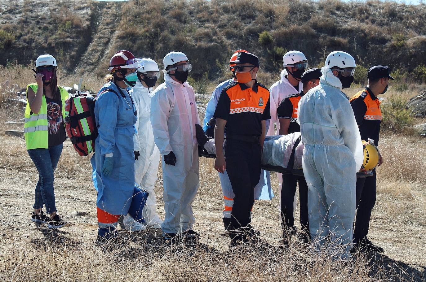 Han participado la Policía Local y Bomberos de Málaga, SUMMA, Cruz Roja y los alumnos del máster de Counseling e Intervención en Urgencias y Catástrofes 