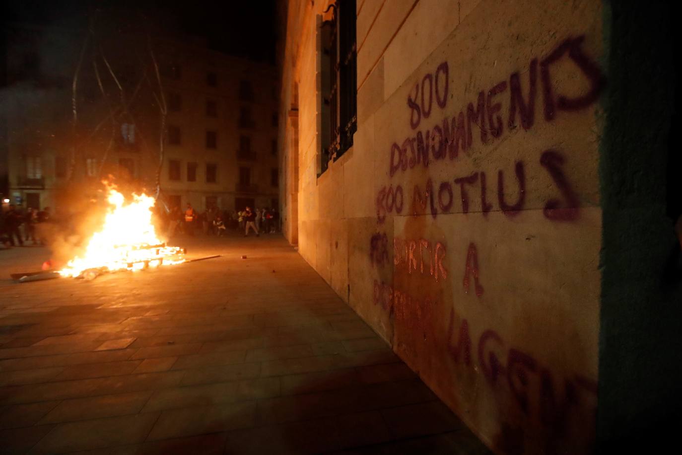 Noche de altercados en Barcelona