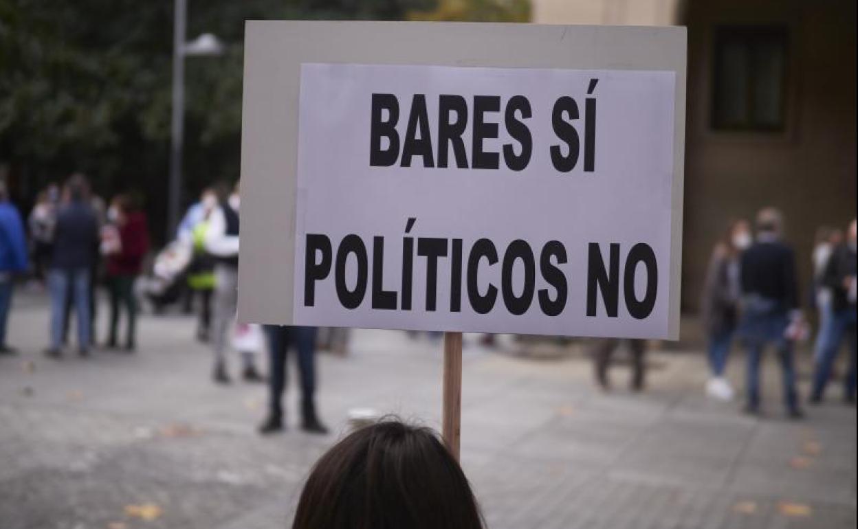 Una protesta contra las medidas