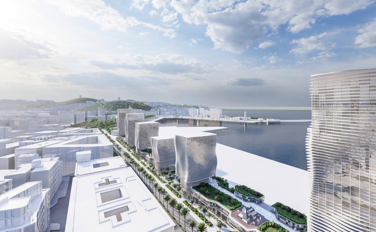 Diseño de Ángel Asenjo para las oficinas del muelle 4 que no cuenta con el consenso del Puerto. 