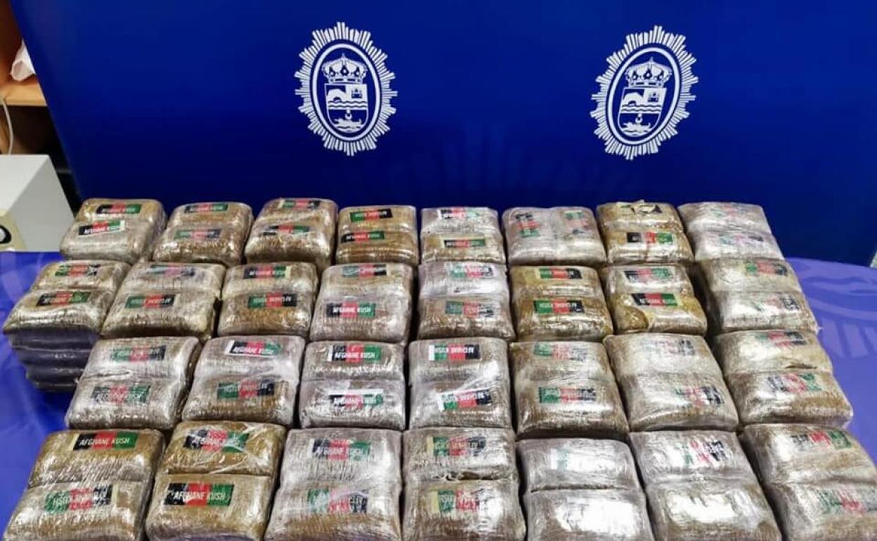 Imagen de la droga intervenida por la Policía Local rinconera. 