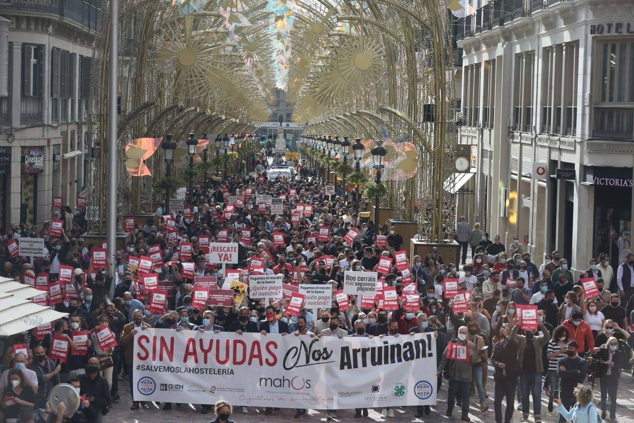 Protesta de los hosteleros de Málaga. 