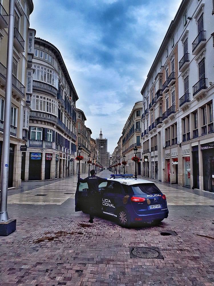 Un policía de Málaga gana el premio Europol con una foto de la calle Larios vacía en estado de alarma