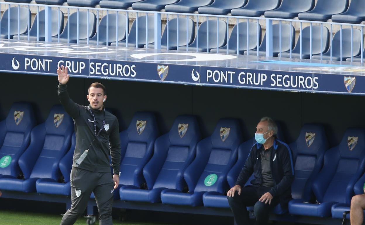 Manolo Sánchez, segundo de Pellicer, dirigió al equipo hoy ante el Leganés. 