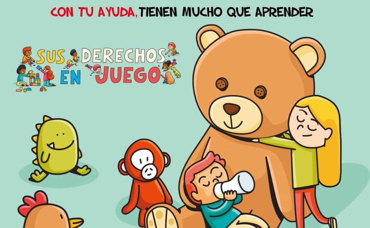 Cartel de la campaña de juguetes de Cruz Roja. 