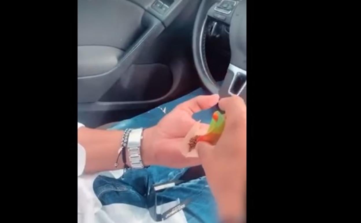 Graba a su amigo conduciendo con las rodillas mientras se lía un porro y lo sube a Instagram