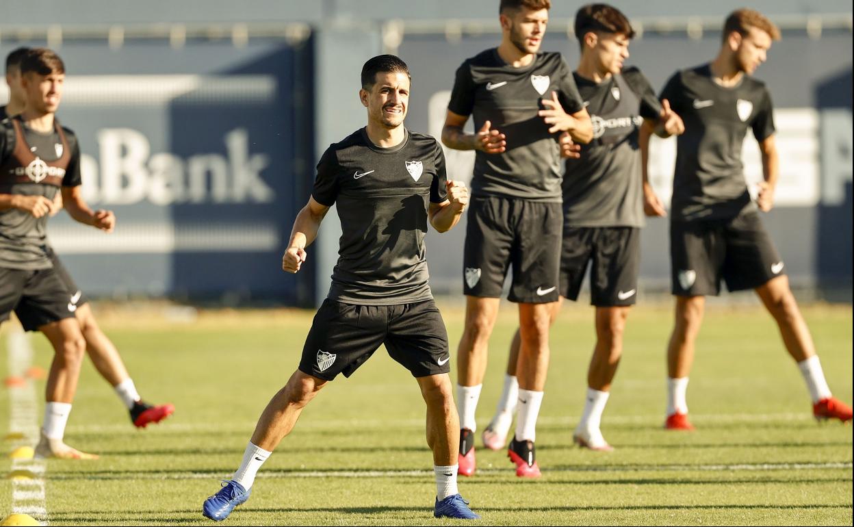 Matos, jugador del Málaga, durante un entrenamiento. 