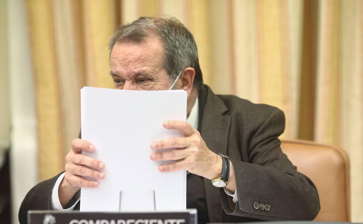 Francisco Fernández Marugán, durante su comparecencia en la comisión mixta Congreso-Senado. 