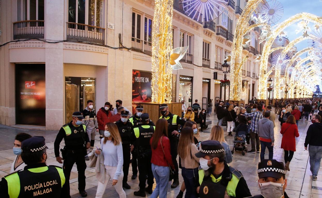 La calle Larios, el pasado sábado. 