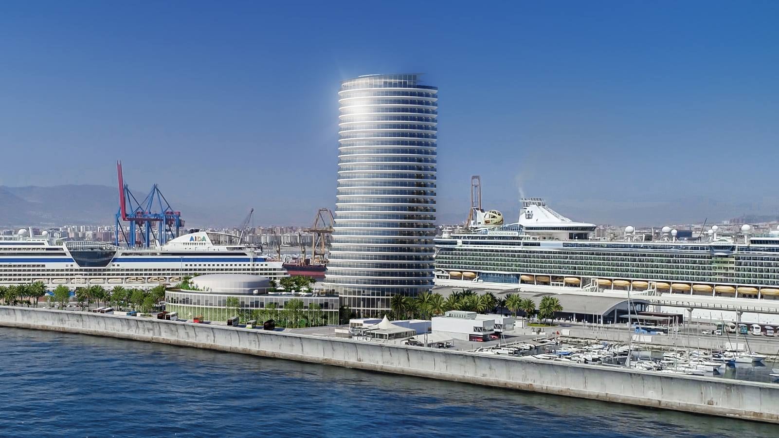 Recreación de cómo quedará la torre del Puerto de Málaga.