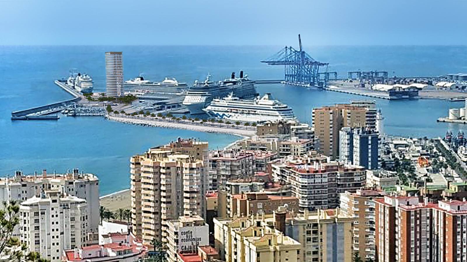 Recreación de cómo quedará la torre del Puerto de Málaga.