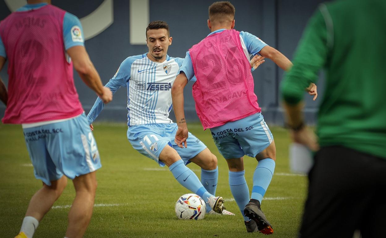 Joaquín es uno de los ocho cedidos del Málaga esta temporada. Su buen rendimiento le aleja, paradójicamente, de seguir en el equipo el año que viene.